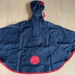 レインコート ポンチョ ネイビー 妖精の森 収納袋付きの画像