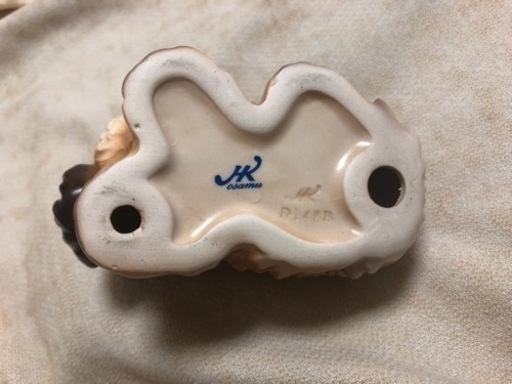 希少品ペキニーズ(フォーン) 2匹陶器置物アンティーク［美品