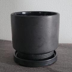 植木鉢　受皿セット　直径11cm　高さ10cm　色：グレー　生活...