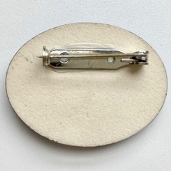 【最終値下げ】陶器ブローチ　菖蒲　あやめ　アヤメ　フラワー　花　紺の画像