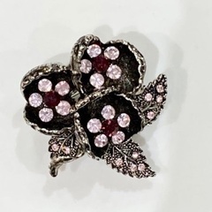 【最終値下げ】 フラワー ブローチ 花 ピンク 紫 パープル リ...