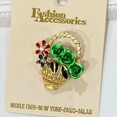 【最終値下げ】 フラワー 花 ブローチ バスケット 花束 フラワ...