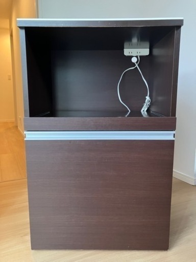【値下げ】家電ラック  ゴミ箱付き（人工大理石天板）