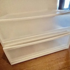 無印ＰＰ収納ケース引出式横ワイド・小　2個セット