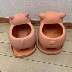 【値下げ中】植木鉢　豚とカバの画像