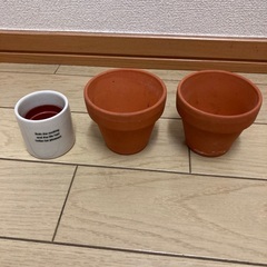 ミニ植木鉢3つ