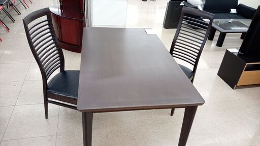 店長値引き★ジモティ割あり★ ニトリ 2人掛けダイニングセット ダークブラウン H70×D80.2×W135 クリーニング済み TJ5712