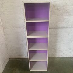 【ジモティ限定特価】 カラーボックス （パープル） 収納棚 2個セット N0022の画像