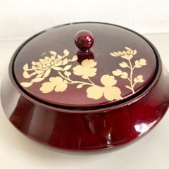 0506⑥ 漆塗り　菓子器　小物入　アンティーク　漆　昭和レトロ...