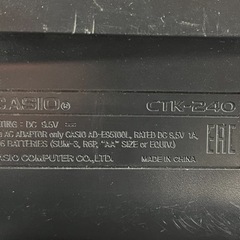 NO.1394【2021年製】CASIO カシオ 電子キーボード 49鍵 CTK-240 本体 電源アダプター無し 動作確認済み 中古の画像