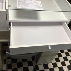 【リサイクルサービス八光】幅950㎜　ドレッサーテーブル  収納付き 鏡台　ホワイトの画像