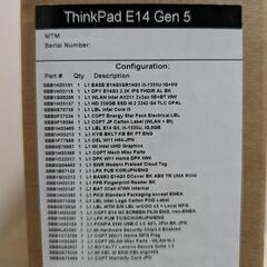 ThinkPad E14 Gen5 CTO i5-1335U Win11 USキーボードの画像