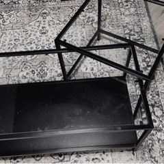決まりました。IKEA イケア　ネストテーブル　ブラック　カフェテーブル　センターテーブル　ローテーブル　家具 収納家具 スチールラックの画像