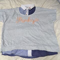 レディース　レイヤード風 半袖 Tシャツ 