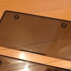 ナンバープレートカバー スモーク 前後セット イベント用に 中古品の画像