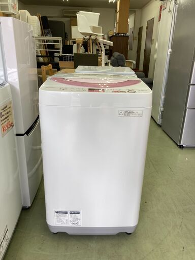 【リサイクルショップ　ピカソ　小松原】★分解洗浄済み★ シャープ SHARP 6.0kg 穴なし洗濯槽 全自動洗濯機 2016年製 ES-GE6A-P★2053★