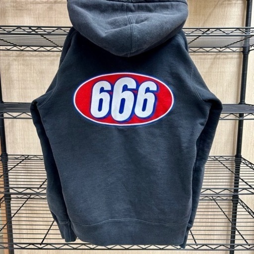 supreme シュプリーム　666 ジップアップパーカー　黒　ブラック
