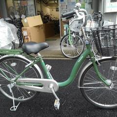 中古自転車３０３６　前後タイヤ新品！　ブリヂストン　CC40TP    ２４インチ　ギヤなし　LEDオートライト　ハンドルロック　アルミフレーム　キッキーと音がならない後輪ローラーブレーキ
錆びにくい部品：ハンドル・リム・ドロヨケ・前かご・フレーム・スポーク・クランク・前ブレーキの画像