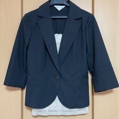 ジャケット　スーツ　黒　キャミソール　2点セット　ビジネス　オフ...