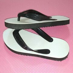 【終了】【19cm】黒×白★島ぞうり★ビーチサンダルの画像