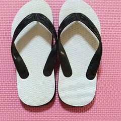 【19cm】黒×白★島ぞうり★ビーチサンダル