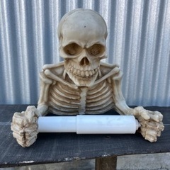 スカル トイレットペーパーホルダー タオル掛け 骸骨 ドクロ 雑...