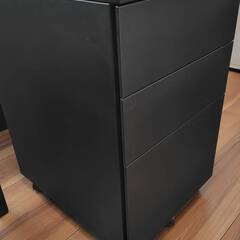 スチールキャビネット 袖机 3段 ブラック Ceha の画像