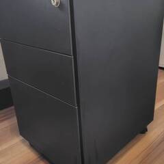 スチールキャビネット 袖机 3段 ブラック Ceha の画像