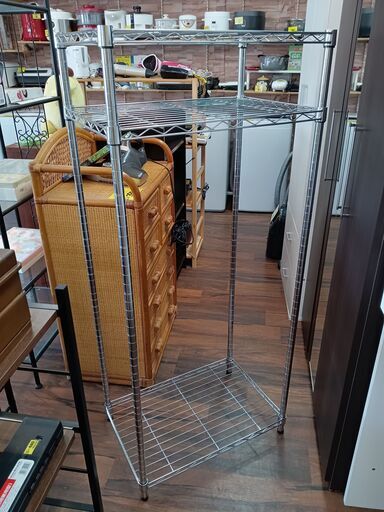 3段スチールラック　棚　サイズ（約）幅60×奥40×高138　　■近隣配送無料 買取GO‼　栄和店