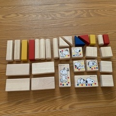 スヌーピー　バス　積み木の画像