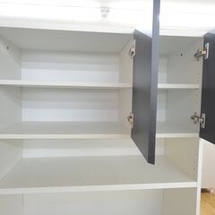 壁面収納 テレビボード ハイタイプ 幅90cm 奥行43.5cm 高さ180cm 32インチまで 鏡面仕上げ ダークブラウン ウォールラック テレビ台 札幌 西岡店の画像