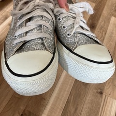 CONVERSE ALL STAR シルバーラメ　24.5センチの画像