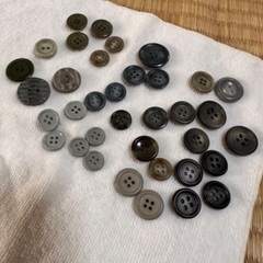 中古グレーボタン色々全部 10mm～18mm