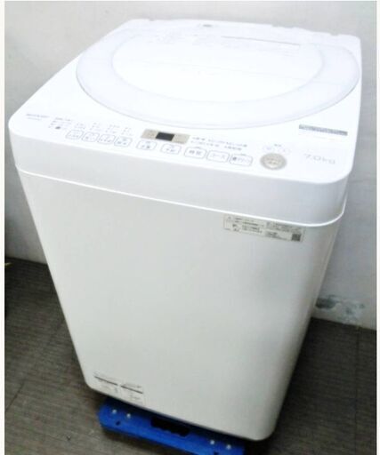【 3ヵ月保証 】高年式　2021年製　SHARP　大容量　7.0㎏　洗濯機　ES-KS70W-W　動作良好　おしゃれ着コース　風乾燥　時短コース