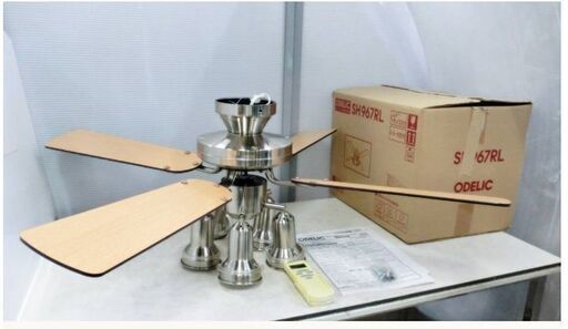 オーデリック　シーリングファン　SH967RL　動作良好　4枚羽・5灯　簡易結線型　　4.5～6畳　リモコン付き　2011年製　ODELIC