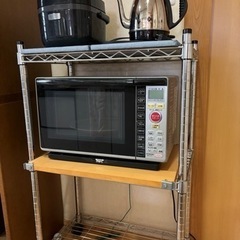 電子レンジ　ケトル　炊飯器　3点セット➕スチール棚　