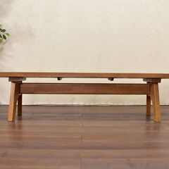 ≪zyt1465ジ≫ 大塚家具 ダイニングベンチ 幅150cm 剣（つるぎ）B-565 ゴールドナッツ TURUGI/TSURUGI 木製家具 50713-03の画像