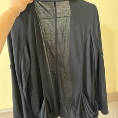 薄い黒色カーディガン　ジャケットの画像