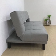 新品　未使用　未開封品　布製　北欧風 ソファーベット コンパクト モダンデザイン ファブリック グレー色　リクライニング　ベッドの画像