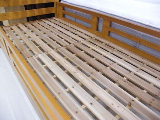 二段ベッド すのこタイプ はしご付き 寝具 シングルサイズ 木目 ブラウン ニトリ 2段ベッド 札幌市 厚別区 