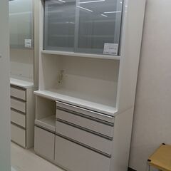 *お値段見直しました★ジモティ割あり★ 松田家具 食器棚　ロジャーレンジ ホワイト W118×D49×H205 クリーニング済み TC2761