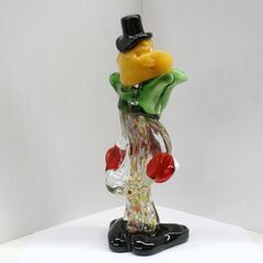 ガラス製ピエロ ムラーノグラス 高さ20.5cm イタリア製 フィギュア 置物 ガラス工芸 ベネチアンガラス Murano ITALY 札幌市 清田区 平岡の画像