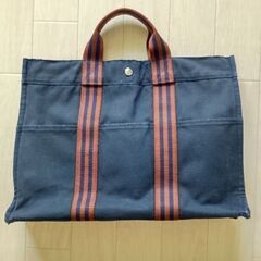 HERMES エルメス フールトゥ MM ネイビー/ブラウン