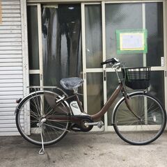 地域限定送料無料　パナソニック　ビビ　3,1AH　新基準　軽量モデル　茶　ナチュラ　アシスタ　神戸市　電動自転車