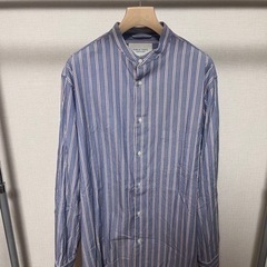 【問い合わせ有】PUBLIC TOKYO パブリック トーキョー　バンド カラー ストライプ シャツ 長袖　中古品の画像