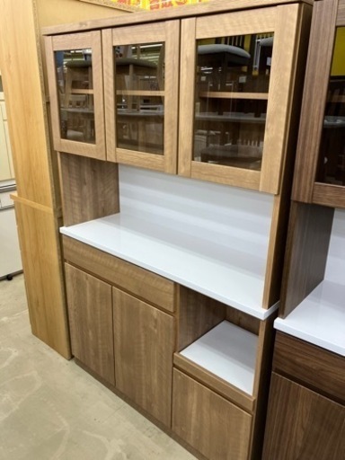 ?3面レンジボード?落ち着いたカラー?キッチン収納家具　838