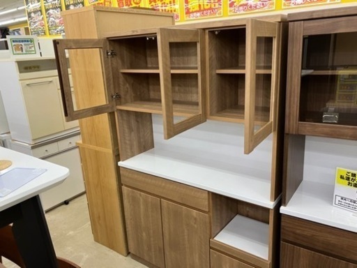 ?3面レンジボード?落ち着いたカラー?キッチン収納家具　838