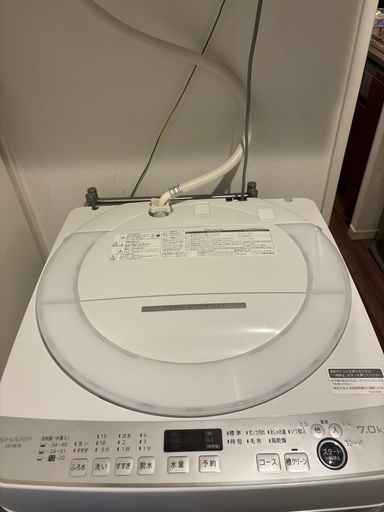【洗濯機】21年製 シャープ 7.0kg ES-GE7E-W