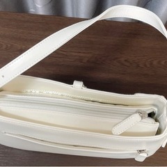 美品　クロワッサン  白　バッグ　ハンドバッグ　レディース　黒　エコバッグ付きの画像
