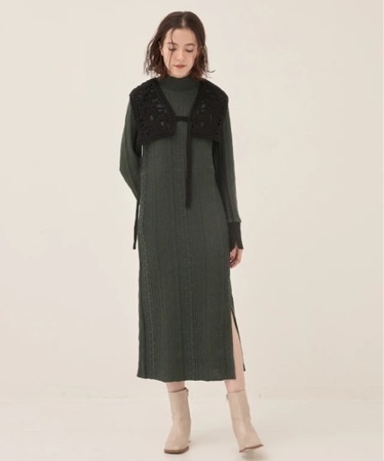 【新品未使用】パブリックトウキョウ　PUBLIC TOKYOエンブロイダリーセットニットワンピース